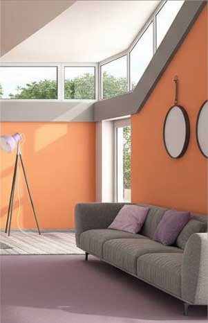 Sala de estar con pintura decorativa a color - Pro Paint BCN Barcelona