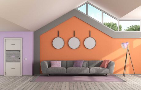 Salon con acabados decorativos - pintores en Barcelona y Maresme